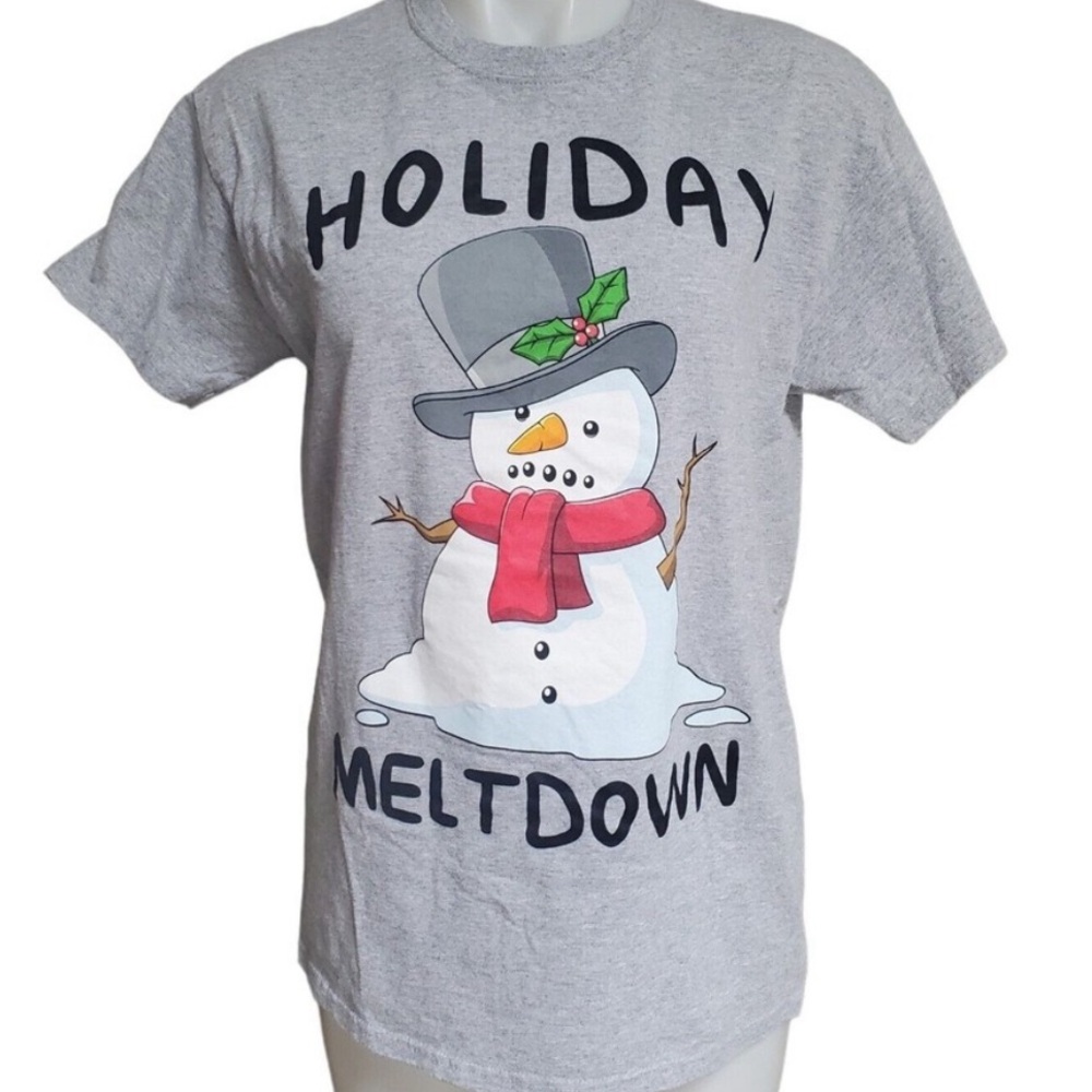 Gildan Holiday Meltdown Snowman Christmas T-shirt Adult Medium-Worn Only Few Hrs
